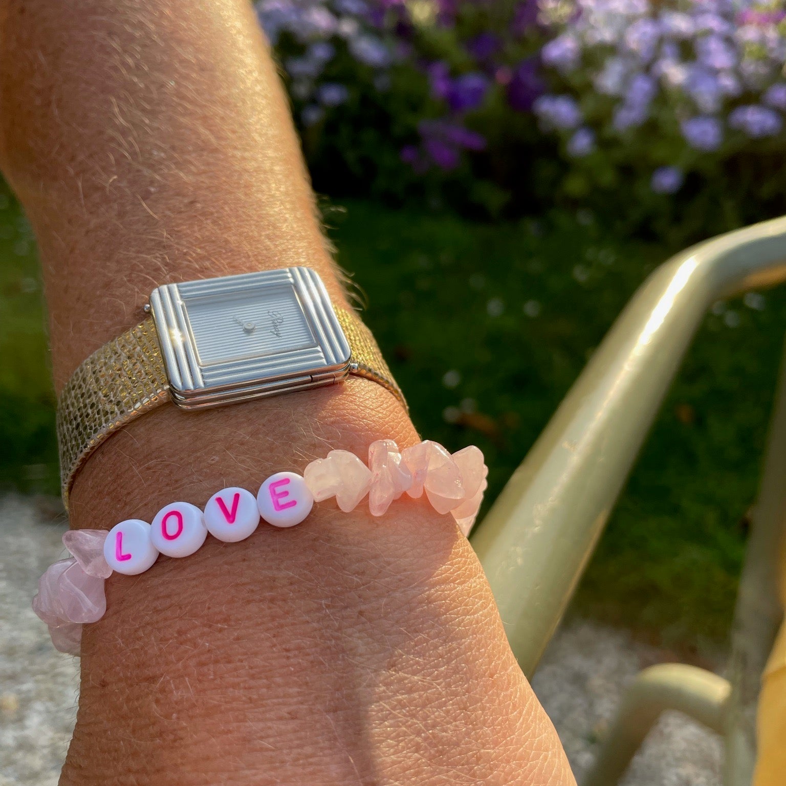 Bracelet Tikehau rose Jade LOVE