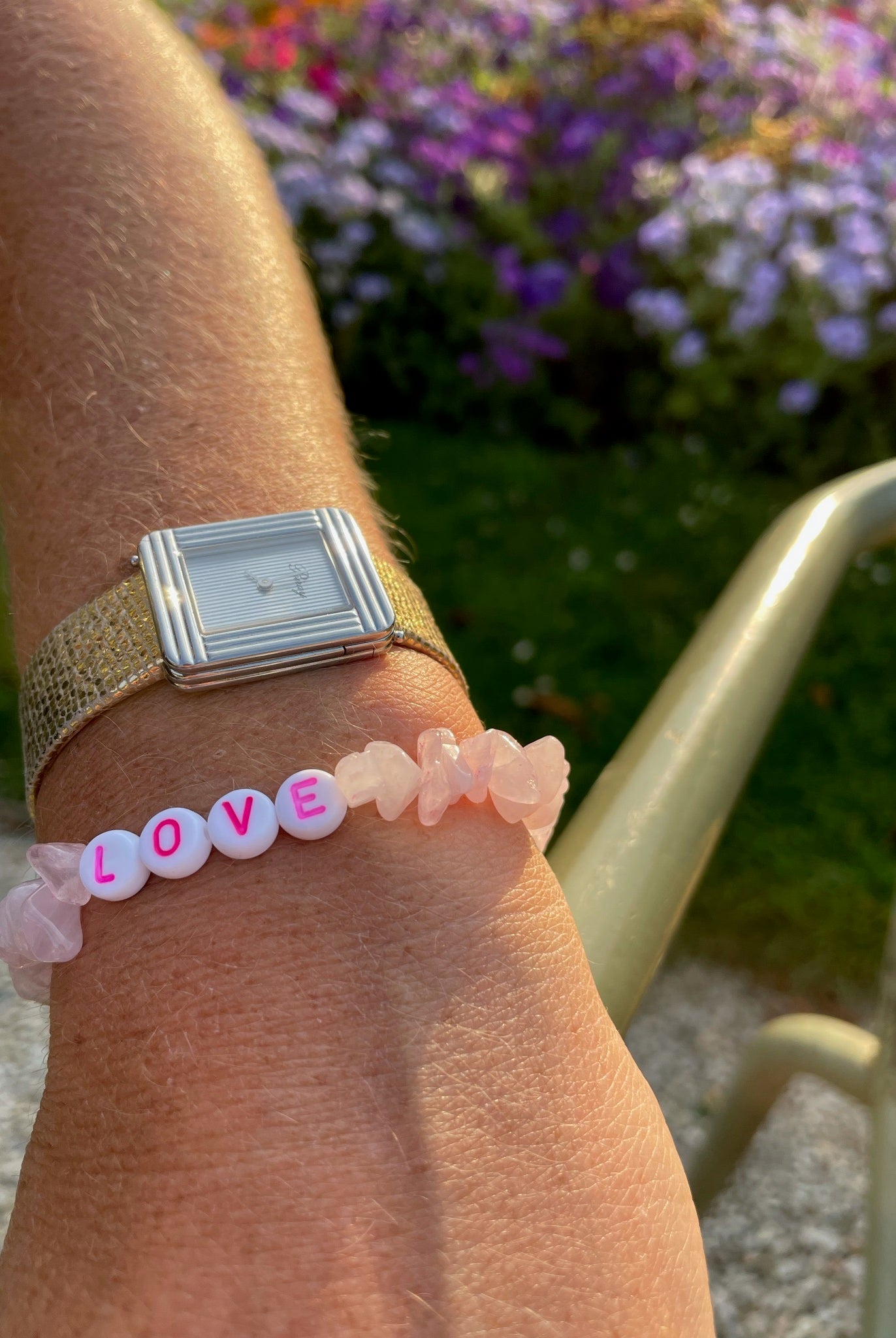 Bracelet Tikehau rose Jade LOVE