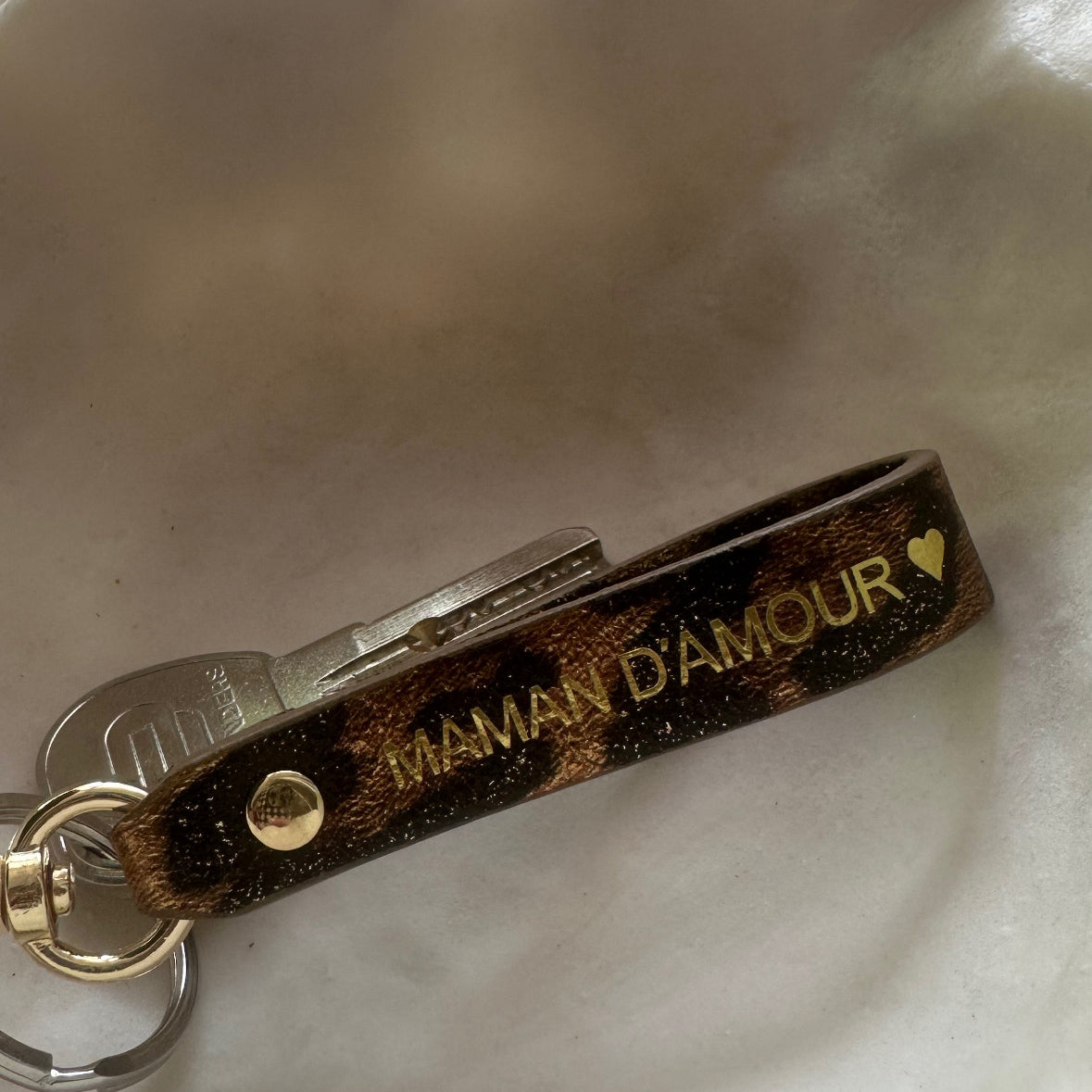 Porte clef Maman d'amour léopard