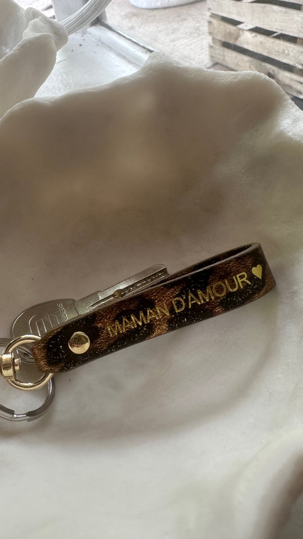 Porte clef Maman d'amour léopard