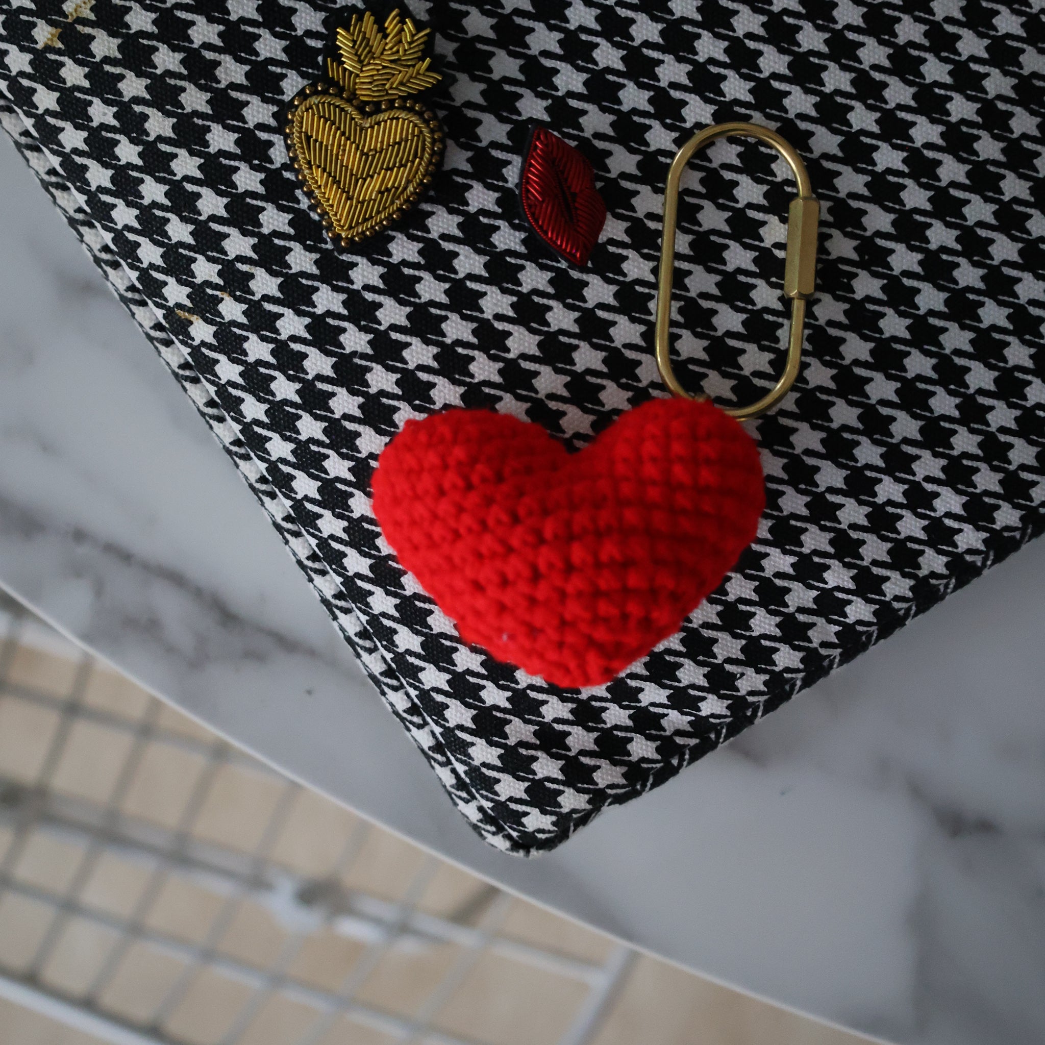 Porte clef coeur en crochet