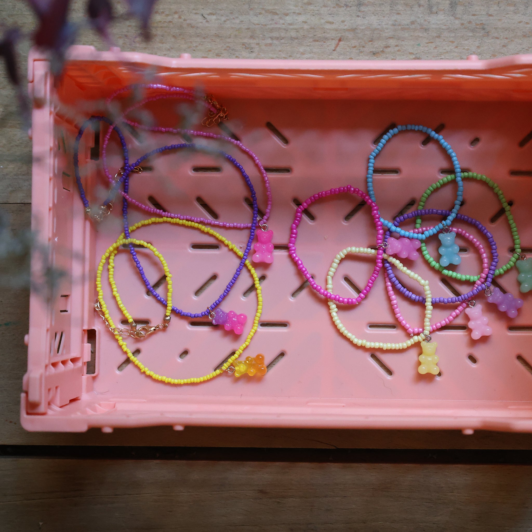 bracelets colliers nounours enfants colorés