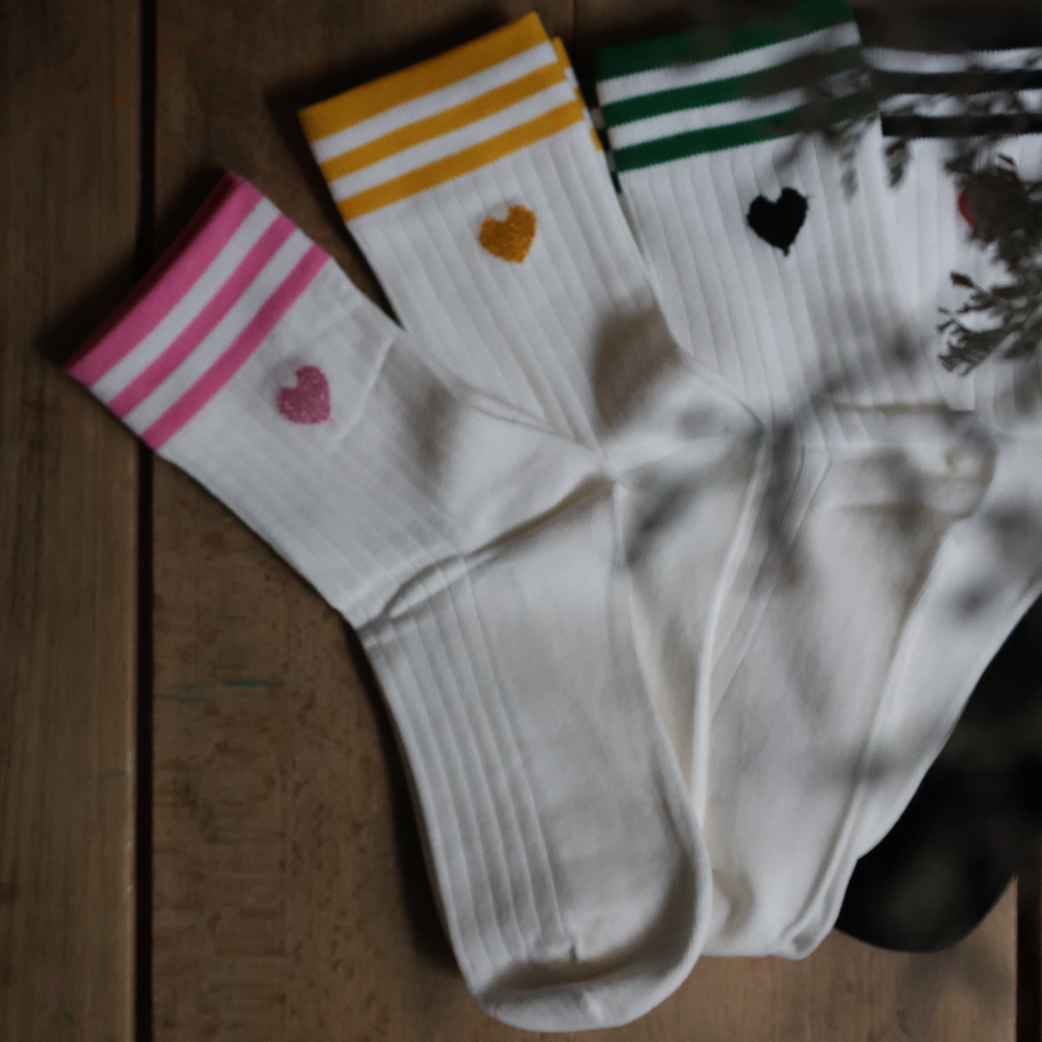 chaussettes coeur triple rayures 2