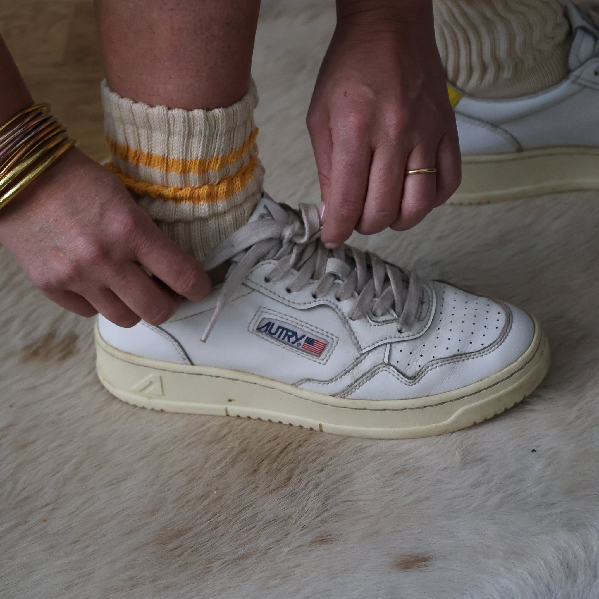 chaussettes sporty chic jaune