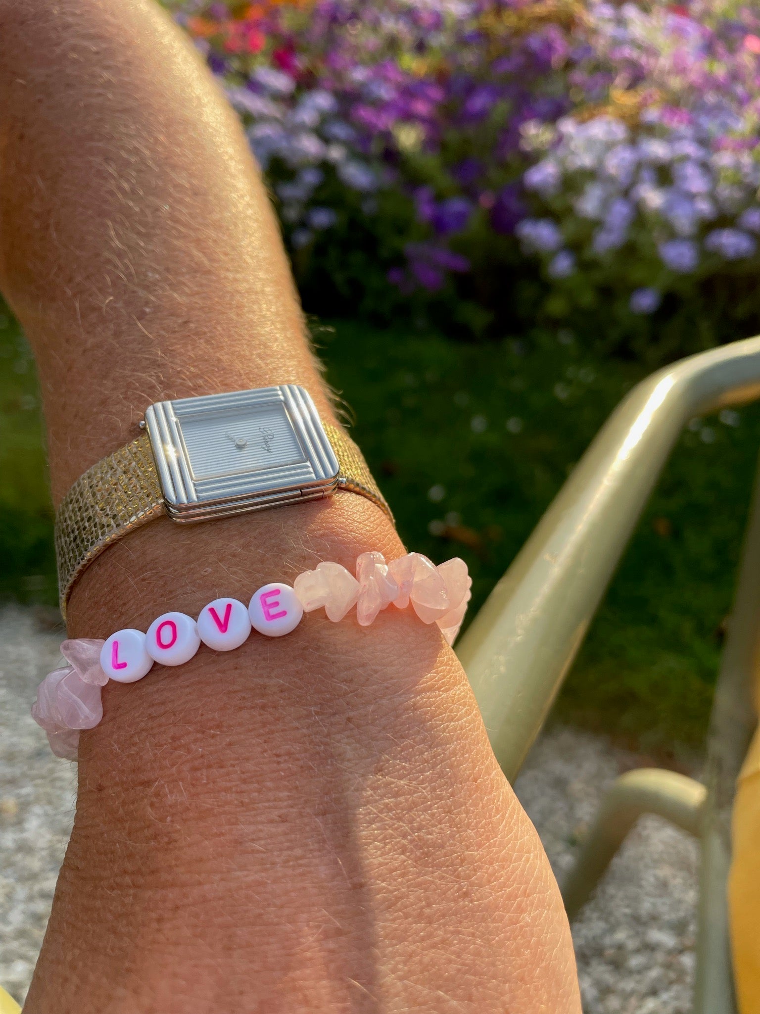 Bracelet Tikehau rose Jade LOVE