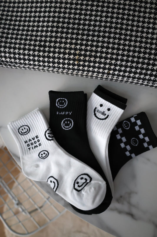 Chaussettes Enfant "Smile" N&B