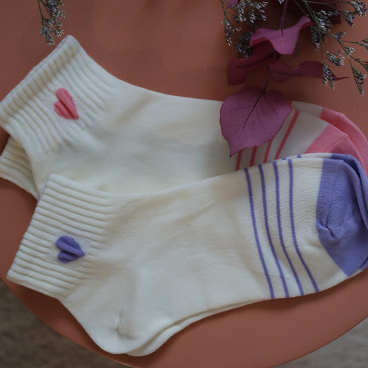 chaussettes basses coeur femme